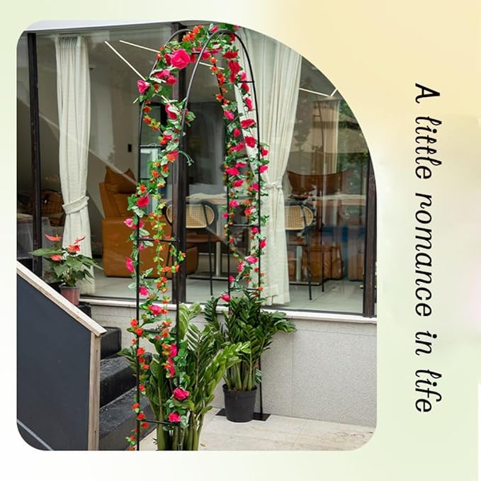 Metal Plant Support Trellis Garden Or Wedding Arch Arbor Party Ceremony Decoration Flower Frame for Climbing Plants Outdoor Decoration Weddings(GreenW200XH230X40cm)