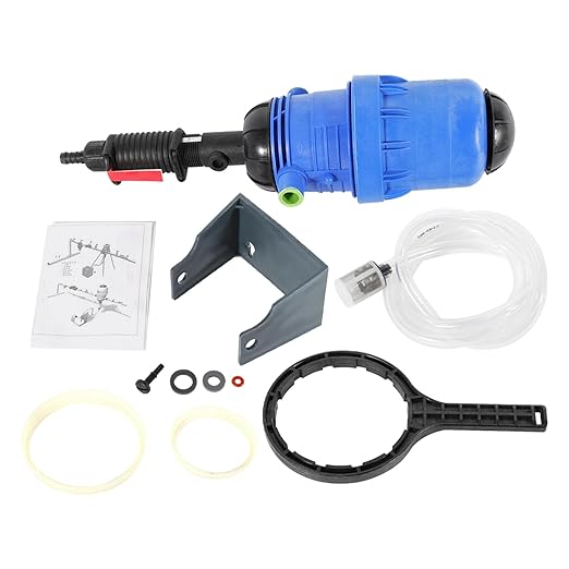 0.4-4% Fertilizer Injector for Drip Irrigation Adjustable Dosing Pump Water Powered Liquid Dosing Pump Liquid Dispenser for Garden Greenhouse Irrigation Farm （ 2.84-42.67psi）