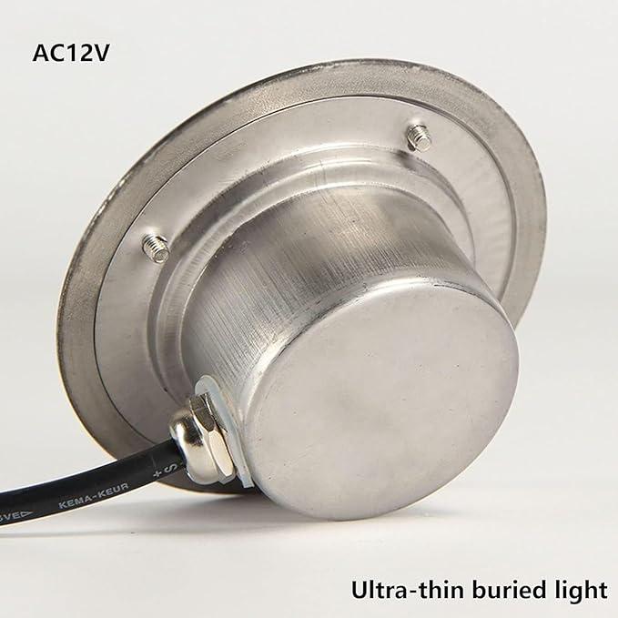 3PCS Recessed Ground Spotlight - 3W Outdoor Stainless Steel Landscape Lights Ultra Slim Submersible Fountain Lamp IP68 Waterproof Underwater Pond Led Spot Lights(Green12V) (Purple 220V)