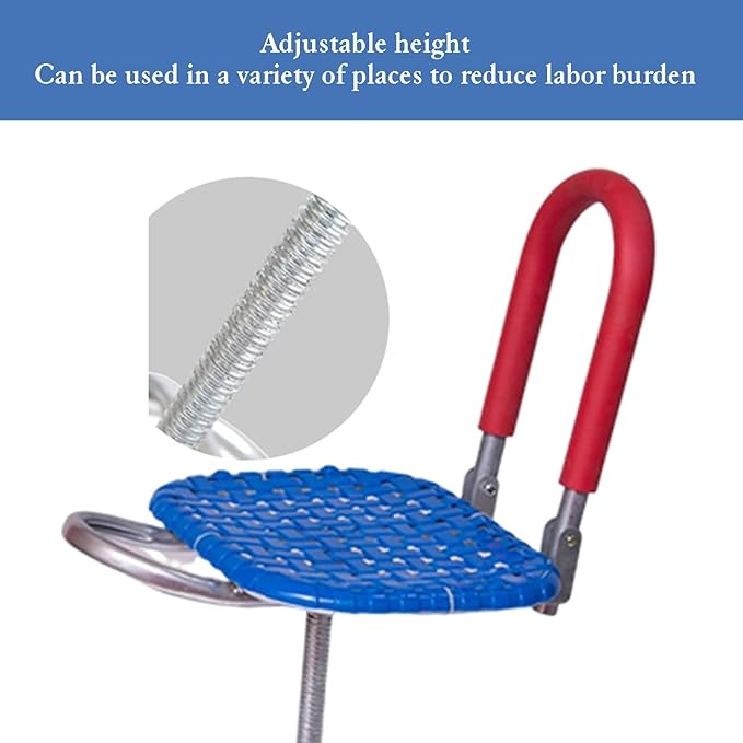 Garden Cart Gardening Workseat with Wheels Rolling Stool with Adjustable 360° Swivel Seatfor Patio(Blue)