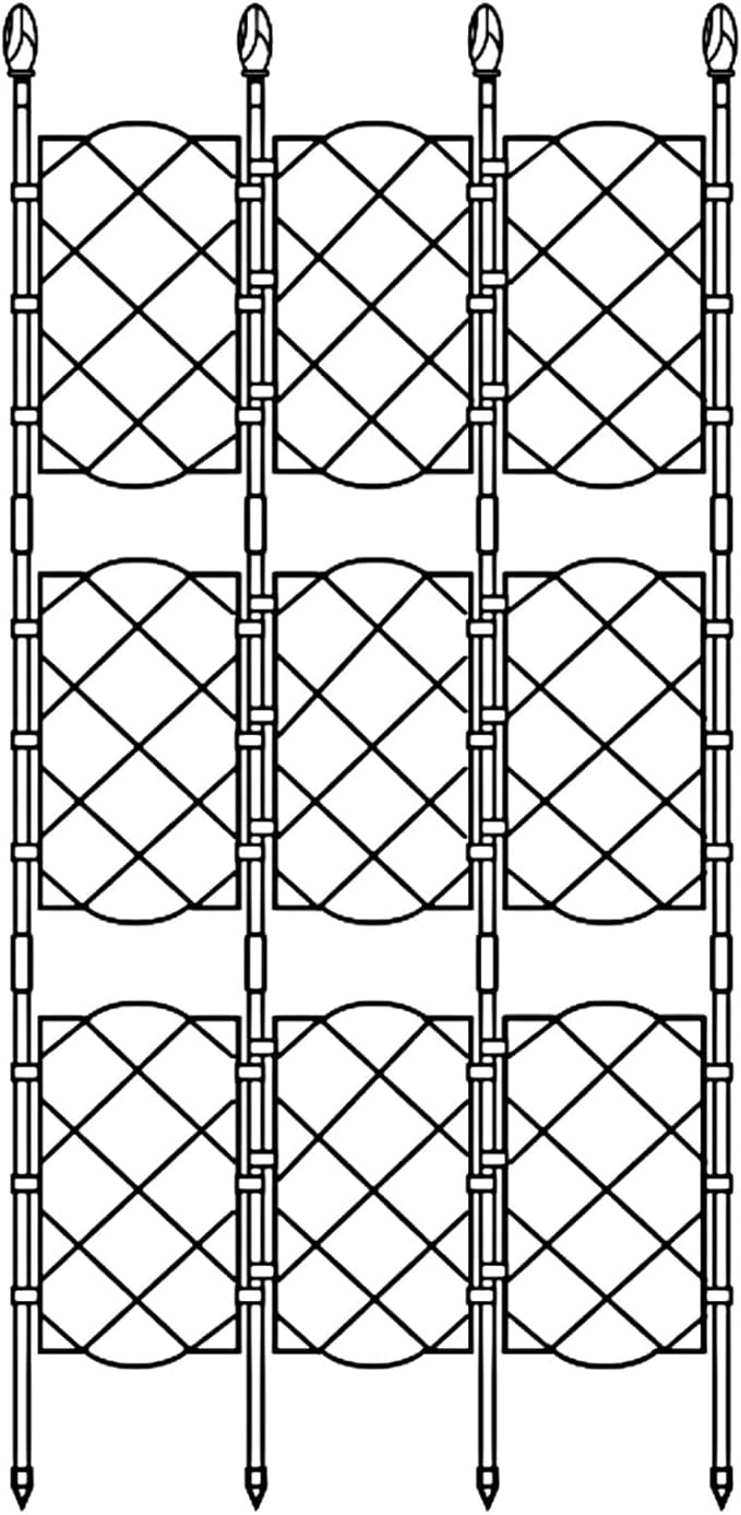 Garden Trellis for Climbing Outdoor Plants Indoor Outdoor Vegetable Fruits Vines Support Plant Support Structures (Black) (Color : Black Size : 135 * 16CM/53.1 * 6.3in)