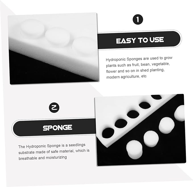 VICASKY 4sets Indoor Hydroponic Sponge Blocks Planting Sponge for Hydroponic Reusable Starter Blocks 100pcs*4