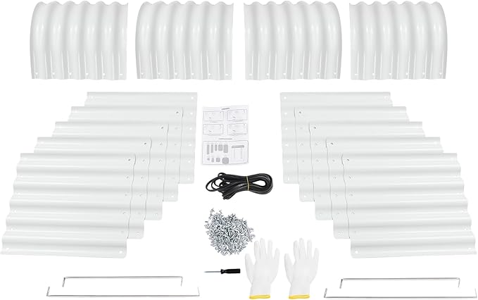 White Raised Garden Bed Kit 112” 14-in-1Metal Planter Box Aluminum-Zinc Plated Steel Planter Box for Outdoor Plants Vegetables Flowers &amp Herbs (Large)