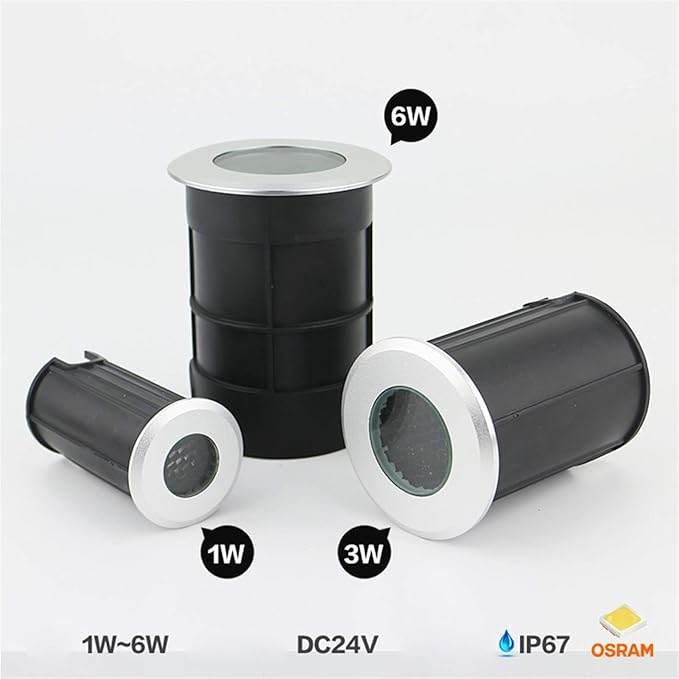 Low Voltage Landscape Lights Anti-Glare Honeycomb Tempered Glass 24v Low Pressure Underground Light LED IP67 Waterproof Terrace Floor Lawn Decorative Lighting (Color : Green Size : 3W) (Blue 6W)