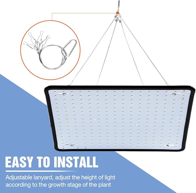 2 Pack 1000W LED Grow Light 256Leds Fill Light Ultra-Thin Panel for Indoor Plants Full Spectrum for Greenhouse Plants Grow Lamp with Adjustable The Hight for Seedlings &amp Flowering US Plug with H
