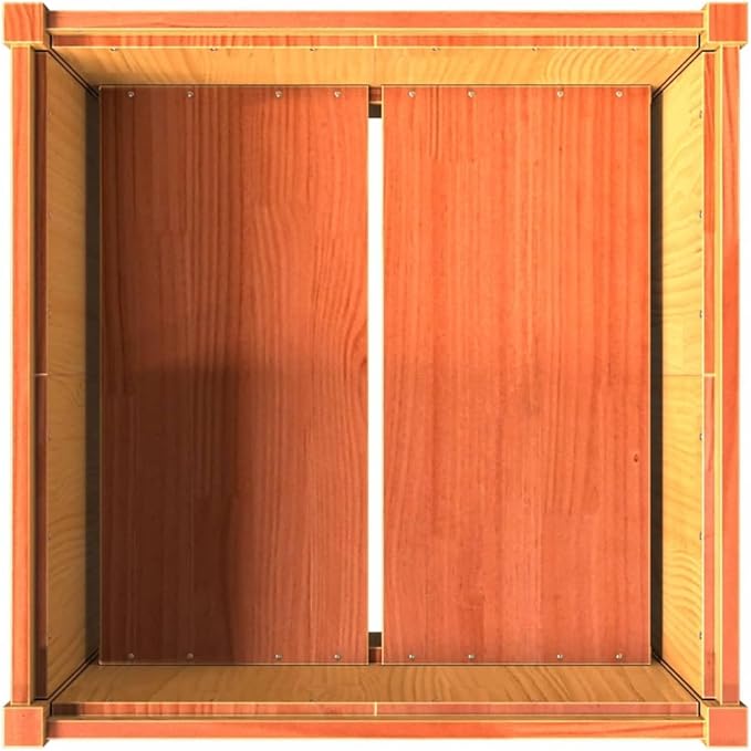 Garden Planter Wax Brown Solid Pine Wood 27.6 in Square Planters for Outdoor Plants Raised Garden Bed for Patio Balcony Deck