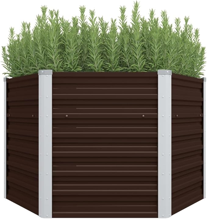 Garden Raised Bed Brown 50.8x50.8x30.3 Galvanized Steel