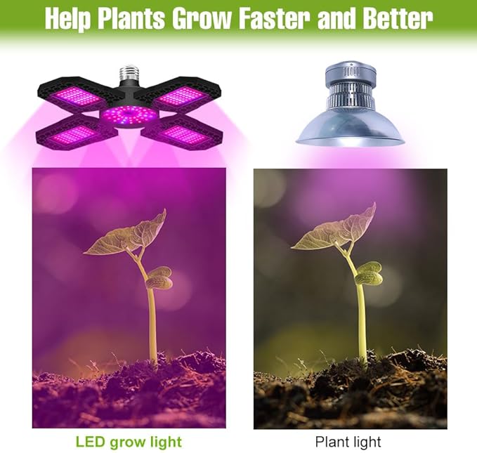 2 Packs 400w Deformable Plant Lamps For Balcony Planting. Red And Blue Light Boosts Growth Mimics Natural Light. Deformable To Cover Multiple Pots. E27/E26 Base Easy To Install. For Greenhouse Tents