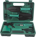 Garden Tool Set with Stainless Steel Shovel Rake Pruning Shears 5pcs Portable Gardening Kit for Outdoor Planting and Lawn Care with Carrying Case