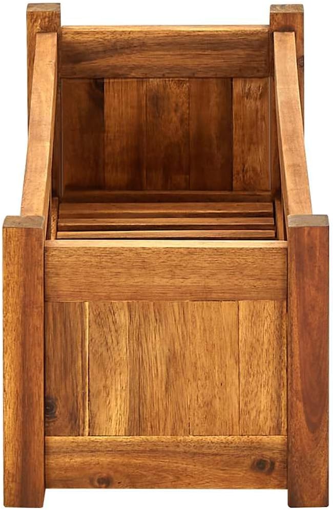 vidaXL Garden Raised Bed Wooden Raised Flower Bed for Flowers and Plants Solid Acacia Wood Planter Outdoor and Indoor Use Brown