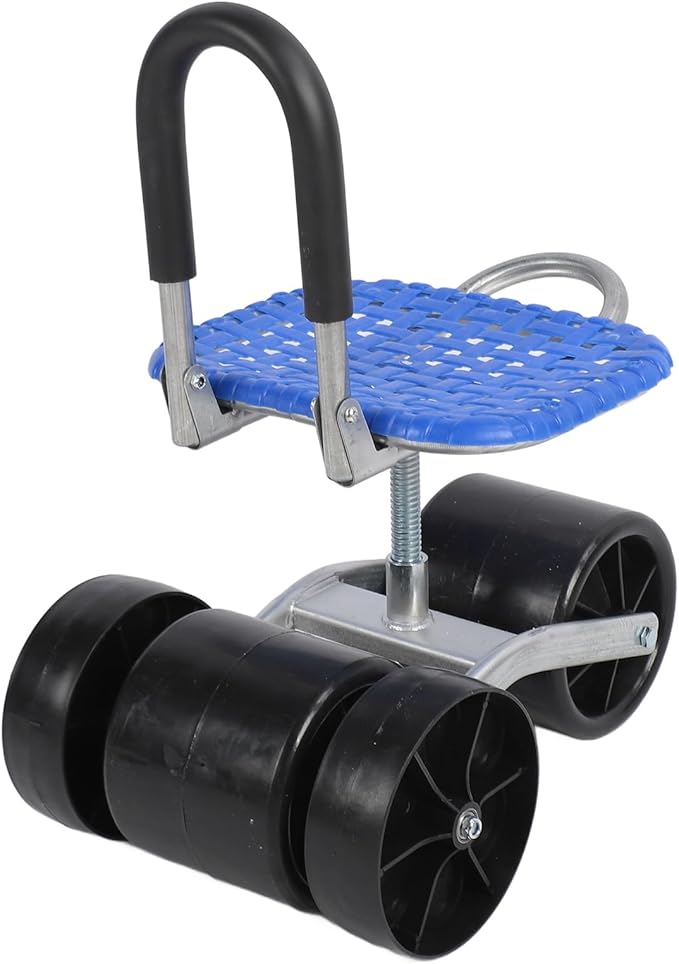 Garden Rolling Stool Seat with Wheels Adjustable 360 Degree Rotating Galvanized Steel and PP Material Comfortable for Long Hours Work Multi Functional for Planting Picking an