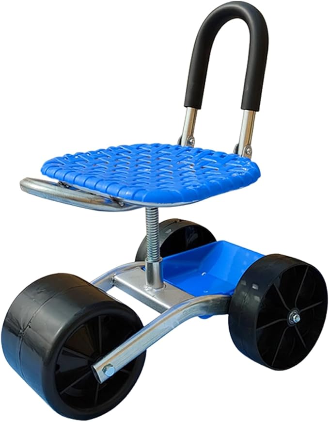 Garden Cart Rolling - Garden Stool On Wheels | Rolling Bench with Wheels | Smooth Rotation Adjustable Height Gardening Seat| 360 Degree Rotating Chair for Lawn Sitting Garage Outdoor Camp Weeding