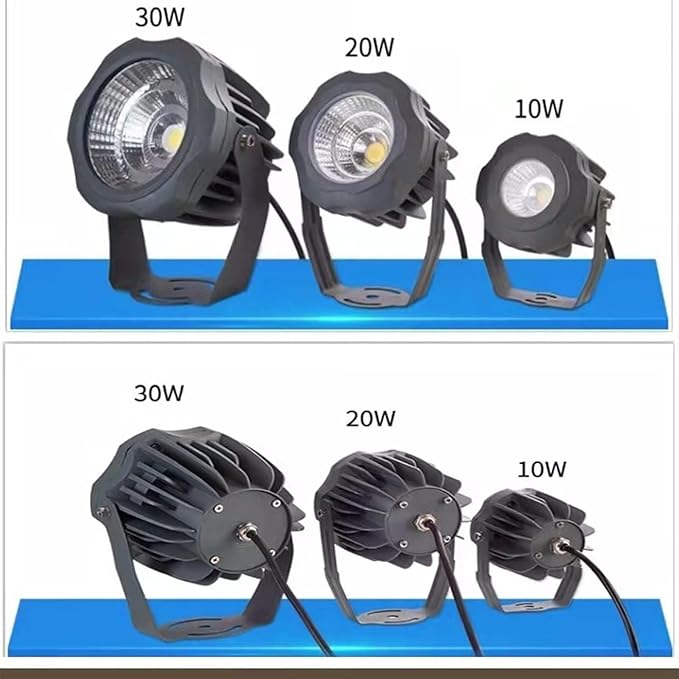 Outdoor LED Spotlight High Power COB Round Landscape Lights AC IP67 Waterproof Tree Light Landscape Lighting 180° Adjustable BracketYellow-10W()