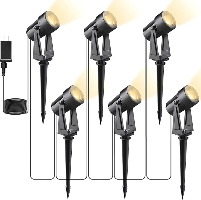 Svater 6 Pack Landscape Lighting + 75FT ST38 Solar String Lights Outdoor with Remote