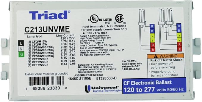 Universal C213UNVME Compact Fluorescent Ballast