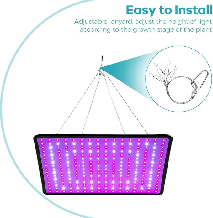 2PCS 2000W Growth Light for Indoor Plants 256Leds Grow Light Full Spectrum Plant Growing Lamp for Indoor Cultivation Greenhouse Grow Tent Hydroponics with Dimmable Lights Levels US Plug with Hook