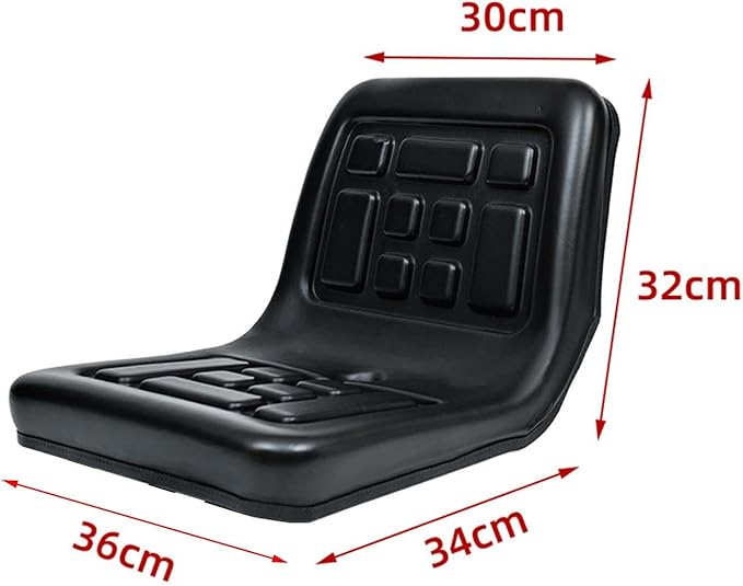 Tractor Seat Lawn Mower Seat Comfortable PU Leather with Back Rest Harvesters Seat Universal for Rice Transplanters Excavator Bracket Model