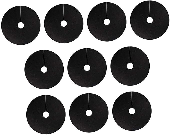 10x Tree Mulch Rings Weed Barrier Fabric with 2.76 Hole Gardening Thickened Plant Cover Breathable Non Woven Tree Protector Black