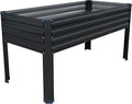 Galvanized Raised Garden Bed with Legs48×24×30in Elevated Planter Box for BackyardGarden Patio Balcony 350lb CapacityPlanters for Outdoor PlantsBlack