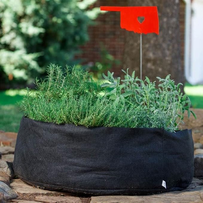 Park Seed Smart Pot Round Raised Bed Junior Fabric Planter 50 Gallon Capacity Black