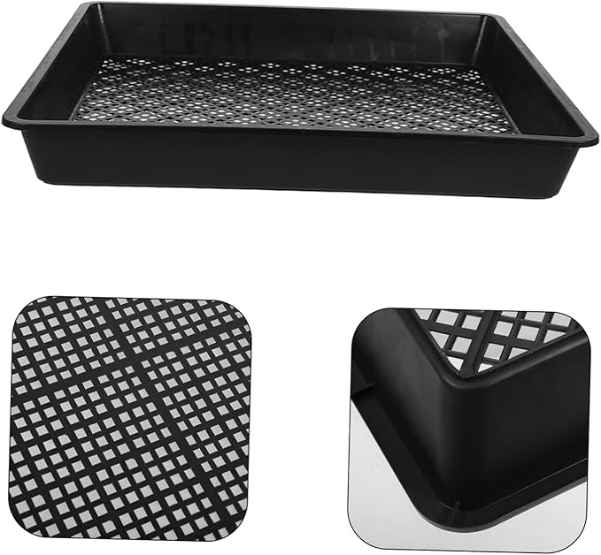 4pcs Tray Soilless Germination Trays Optimal Drainage for Indoor Gardening for Microgreens Vegetables and Flowers Mesh Design for Easy Harvesting