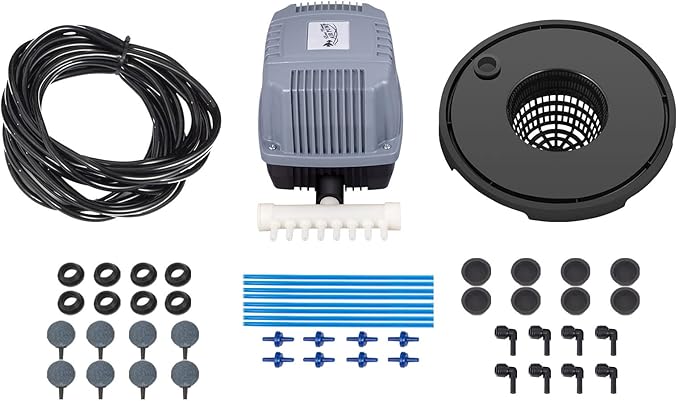 VEVOR DWC Hydroponic System 5 Gallon 8 Buckets Deep Water Culture Growing Bucket Hydroponics Grow Kit with Pump Air Stone and Water Level Device for Indoor/Outdoor Leafy Vegetables