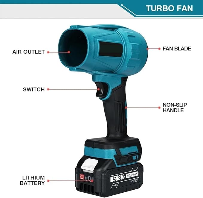 Brushless 2000W Electric Turbo Blowers Jet Fan 200M/S Violent Car Dryer Dust Blowing Power Tool