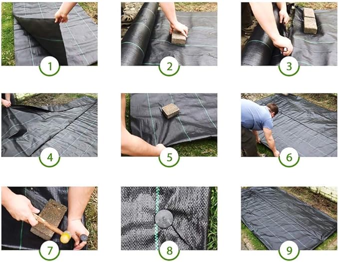 LITA Weed Barrier Fabric 3.2oz Heavy Duty Landscape Fabric for Outdoor Gardens Woven Weed Blockr Fabric - Garden Landscaping Fabric Roll - Weed Control Fabric in Rolls (5FT x 100FT)