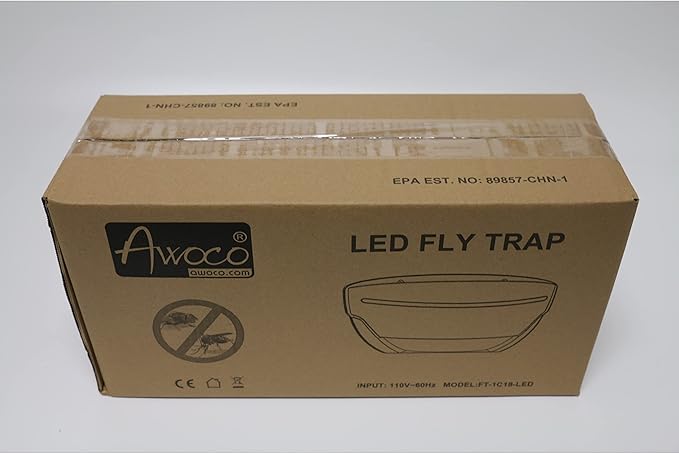 Awoco LED 5W Wall Mount Sconce Sticky Fly Trap Lamp for Capturing Flying Insects Flies Mosquitoes and Moths (Fly Trap + 6 Glue Boards)