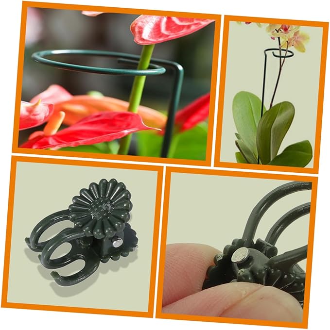Garden Trellis with Support Clips for Climbing Plants Metal Stakes and Plant Clips for Potted Houseplants and Vines Easy to Install and Durable