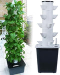 Hydroponics Tower Garden Hydroponic Growing System Aeroponics Growing Kit for Herbs Fruits and Vegetables with Hydrating Pump Adapter Net Pots Timer for Herbs Fruits and Veg-25holes