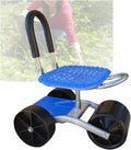 Rolling Garden Work Seat Gardening Cart Stool with Storage BasketSeat 360° Rotationfor Home Outdoor Lawn Yard3 Wheels