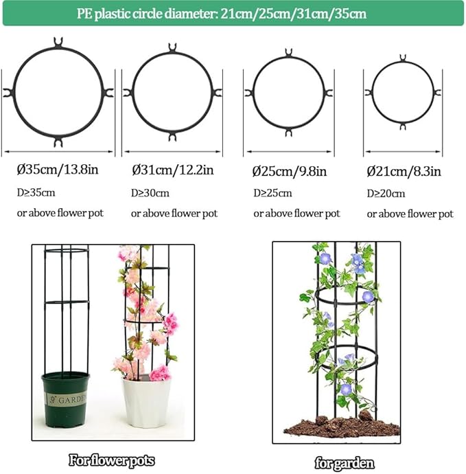 Metal Obelisk Trellis Garden Trellis for Climbing Outdoor Plants Tower 21x120cm 25x190cm 31x160cm 35x150cm Birdcage Shape Tomato Cage Easy Assembly