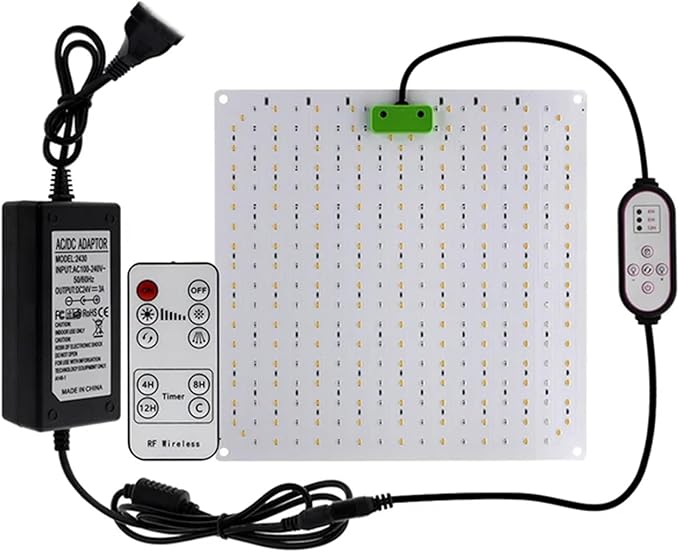LED Grow Light Panel Lamp for Indoor Plants Full Spectrum with White Blue Red IR LEDs for 4x4ft Coverage Grow Tent Greenhouse Veg and Bloom Seedlings Hydroponics1PCS