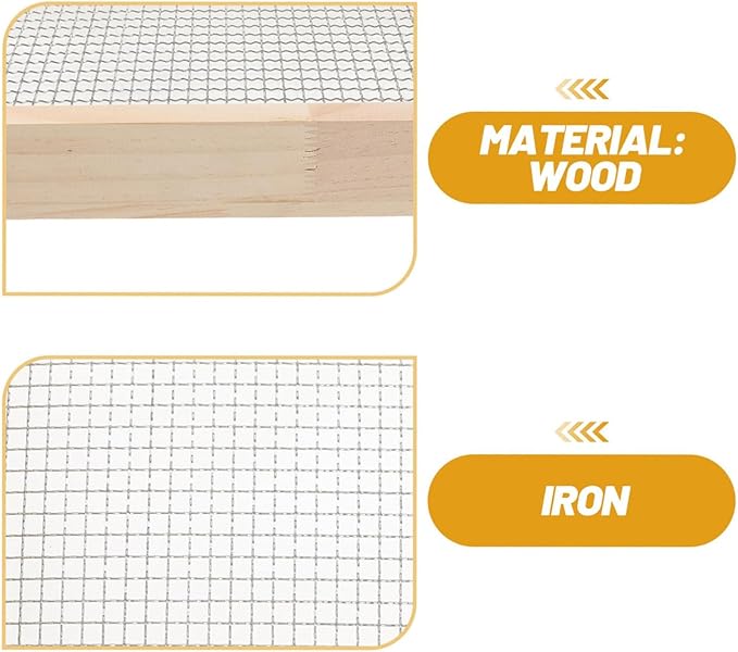 Wood Garden Sieve Soil Tool Gardening Soil Sifter Dirt Mesh Portable Garden Tools for Plant Bonsai Stone Sifting Sand Sand Sieve Strainer