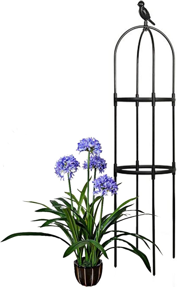 Garden Trellis for Climbing Plants  Rustproof Plastic Coated Metal Stake Tall Tower Obelisk Trellis for Potted Plant Support Indoor Outdoor Rose Trellis for Trellis Tomato ( Size : 11.4/29cm Dia x4