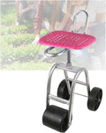 Rolling Garden Work Seat Gardening Helper 45-59cm Adjustable HeightSeat 360° Rotation for Outdoor Lawn Yard Garage(3 Wheels)