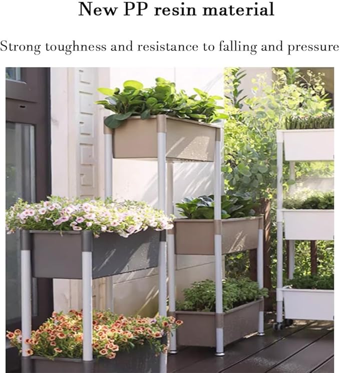 Garden Hydroponics Growing System Hydroponic Growing System Kits Equipped with Inner Pad Water and Soil Separation for Vegetable Fruit Herb(Gray)