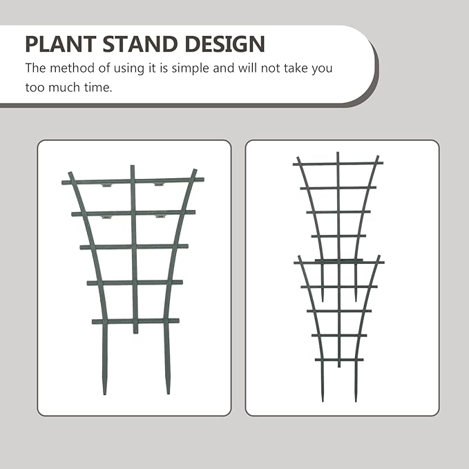 DOITOOL 12PCS Small Plant Trellis Stackable Garden Trellis for Climbing Plants Plastic Superimposed Potted Plant Support Flower Supports (5.9 x 9.8 inch)