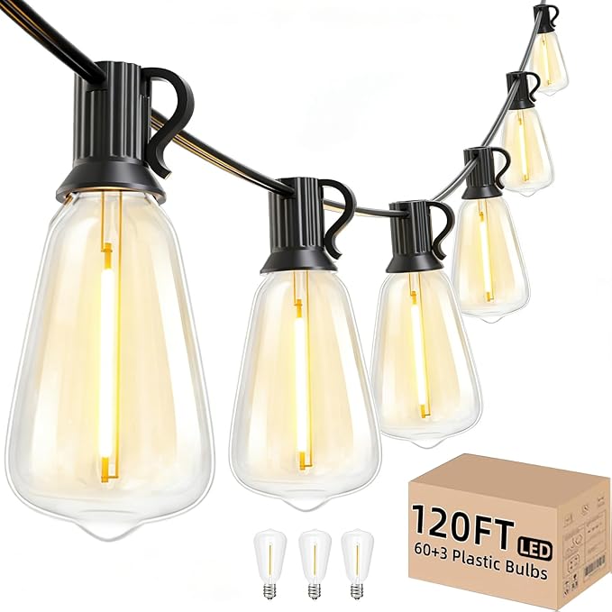 Svater Low Voltage Landscape Lighting 6 Pack + Outdoor String Lights 120 FT