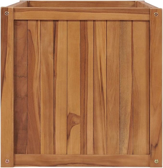 Outdoor Wooden Raised Garden Bed Planter Garden Box Raised Planter Raised Beds for Garden Flower Herb Vegetable 39.4x19.7x19.7 Solid Wood Teak