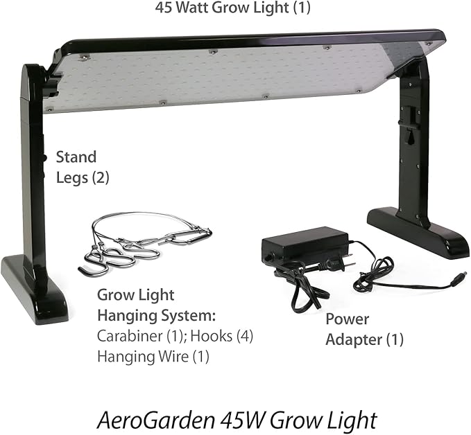AeroGarden 45W LED Grow Light Panel - Grow Light for Plants Includes Stand and Hanging Kit