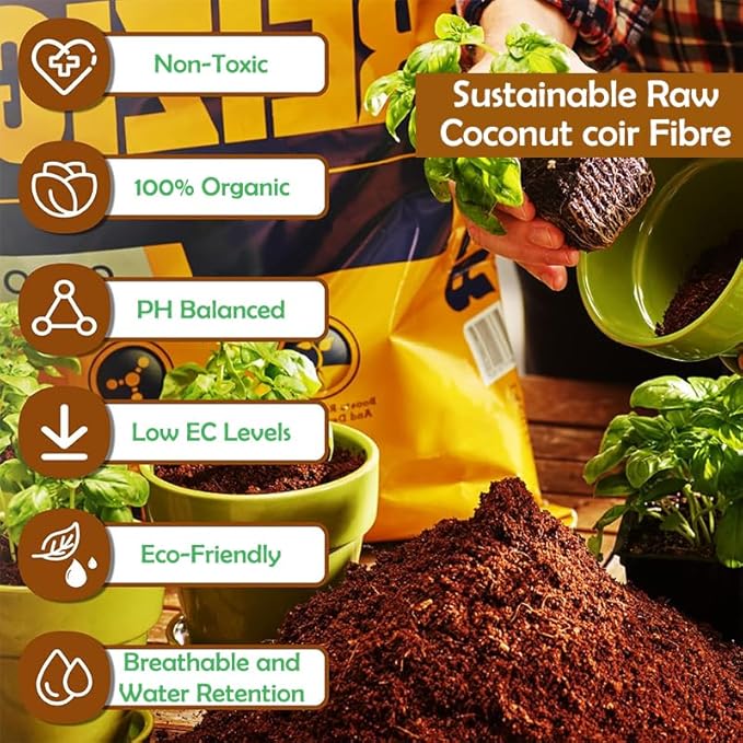 2 Pieces Coconut Coir Bricks Compressed Coconut Coir for Plants - Suitable for Planting Gardening Herbs Creepers (7.8x4.1 inches 2.2 lb)