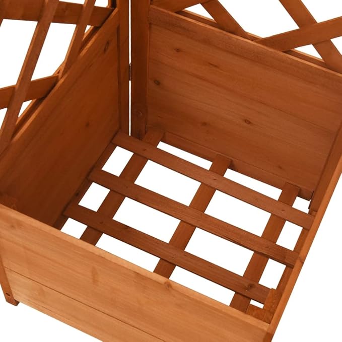 Wooden Corner Trellis Planter Planter Raised Bed with Trellis Wood Raised Garden Bed 59 High Trellis for Plant Flower Climbing or Pot Hanging 15.7x15.7x59 Solid Fir Wood-664
