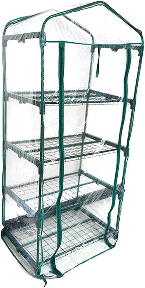 WYSRJ 4 Tier Greenhouse Replacement Cover Portable Grow Greenhouse Tent Flower House Plant Greenhouse Cover for Plants Cold Frost Protection Wind Rain Proof