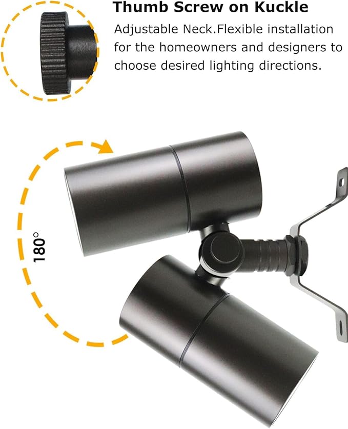 Cheopha 12V Outdoor Low Voltage Landscape Down Light Replaceable 5W MR16 LED Bulb (2700K Warm White) IP65 Waterproof Aluminum Spotlight for Tree Garden Lawn and Yard Lights 2-Pack