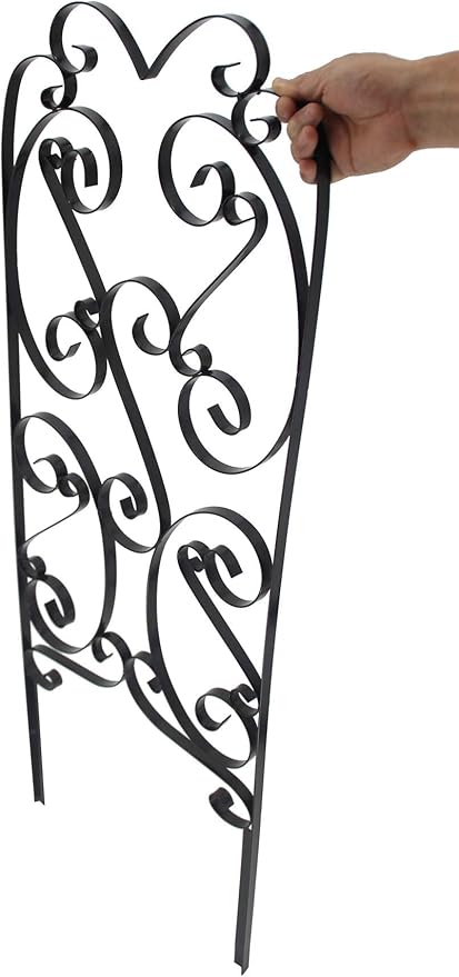 FixtureDisplays® 2 Pack Garden Trellis for Climbing Plants 45 x 16 Sturdy Black Metal Trellis for Plants Support Lattice Metal Trellises for Climbing Rose Vine Flower Cucumber Clematis 10026-NPF