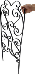 2 Pack Garden Trellis for Climbing Plants 45 x 16 Sturdy Black Metal Trellis for Plants Support Lattice Metal Trellises for Climbing Rose Vine Flower Cucumber Clematis 10026-2PK-NEW-NF