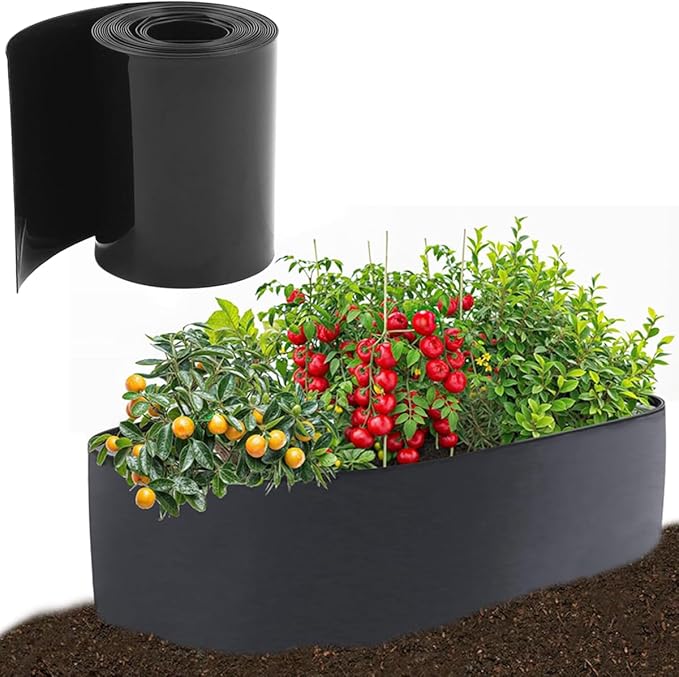 Raised Garden Beds Outdoor Raised Beds for Gardening Corner Fence HDPE 1.8x19.7FT Planter Boxes Outdoor Flower Bed Garden Bed Planter Raised Beds Large Flower Edging Landscape Garden Edging Border