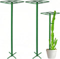 2 Pack Adjustable Dragon Fruit Trellis 12x12x50 Dragon Fruit Trellis Metal Climbing Plant Support Frame Cactus Tower Plant Cage for Vertical Gardening Vegetable Garden Outdoor Green